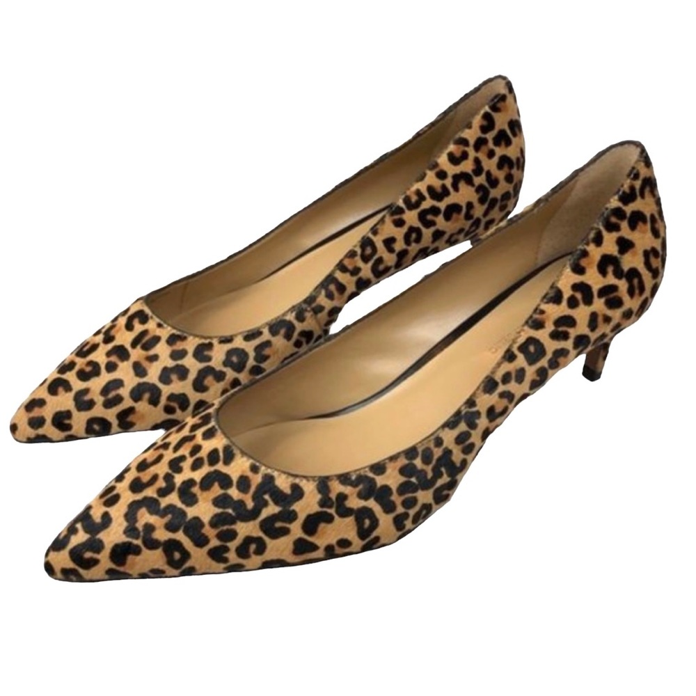 Banana Republic Leopard Print Calf Hair Kitten Heels